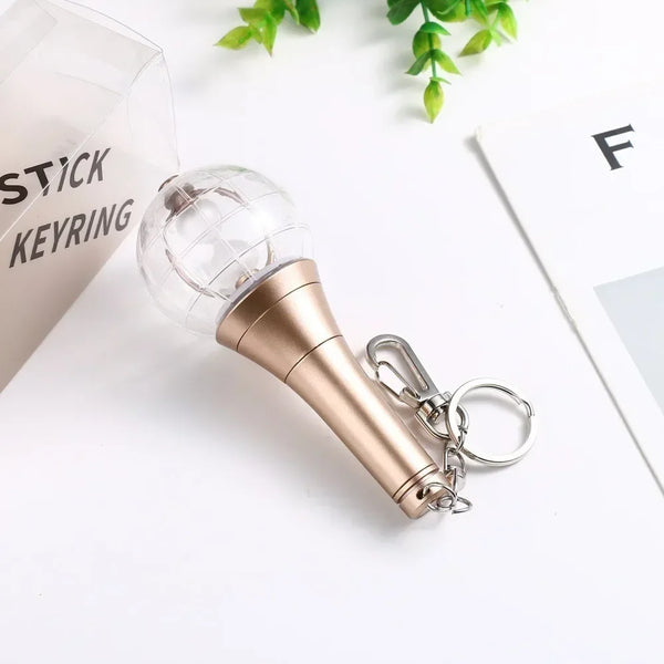 Kpop Idol ATEEZ Mini Lightstick Ver.2 Keyring Glow Stick Keychains Pendant for ATINY Gift