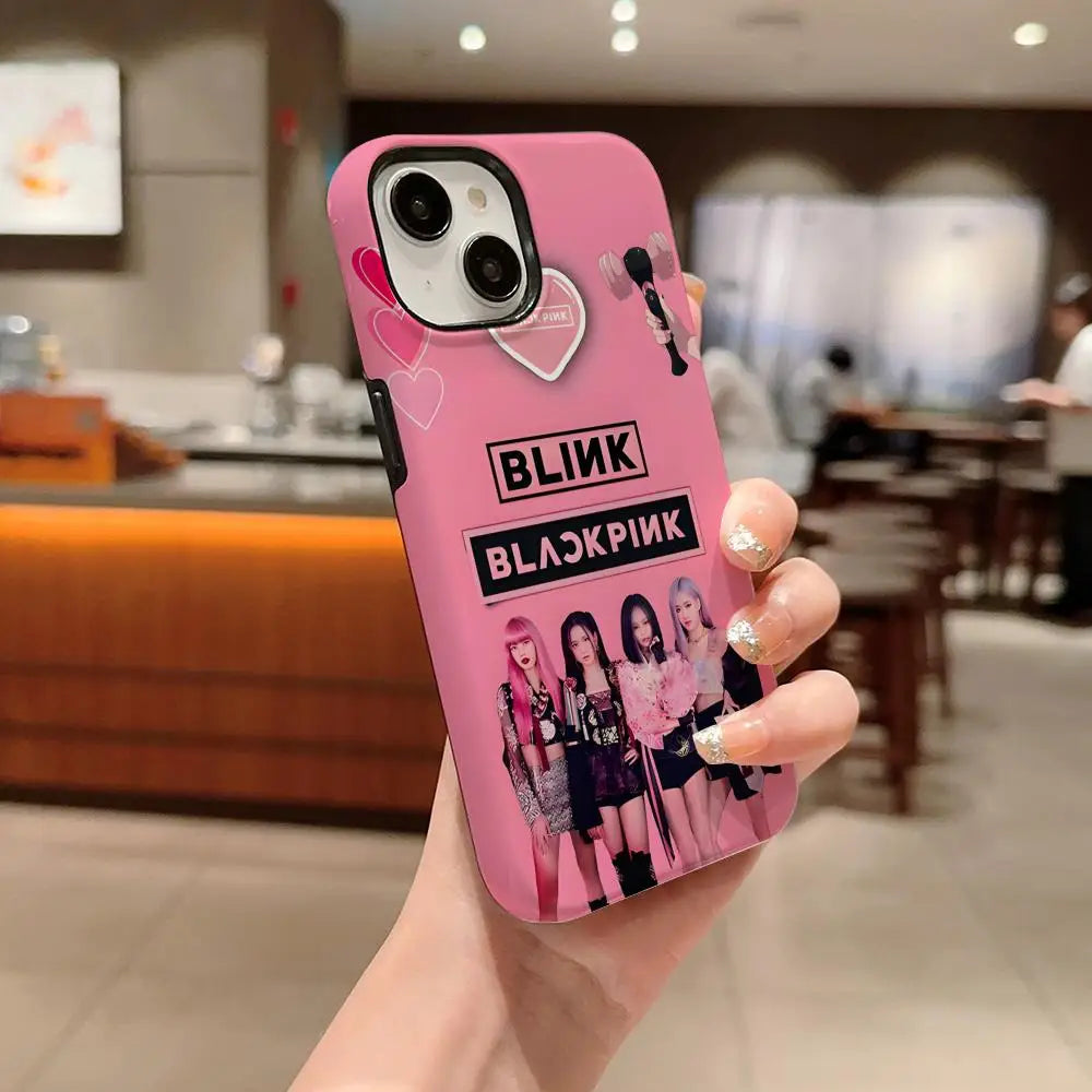 Kpop-BLACKPINKs-Girls Phone Case Phone Case For IPhone 16 15 14 13 12 11 Pro Max X XS XR XSMax 7 8 Plus Glossy Film Hard PC Cov