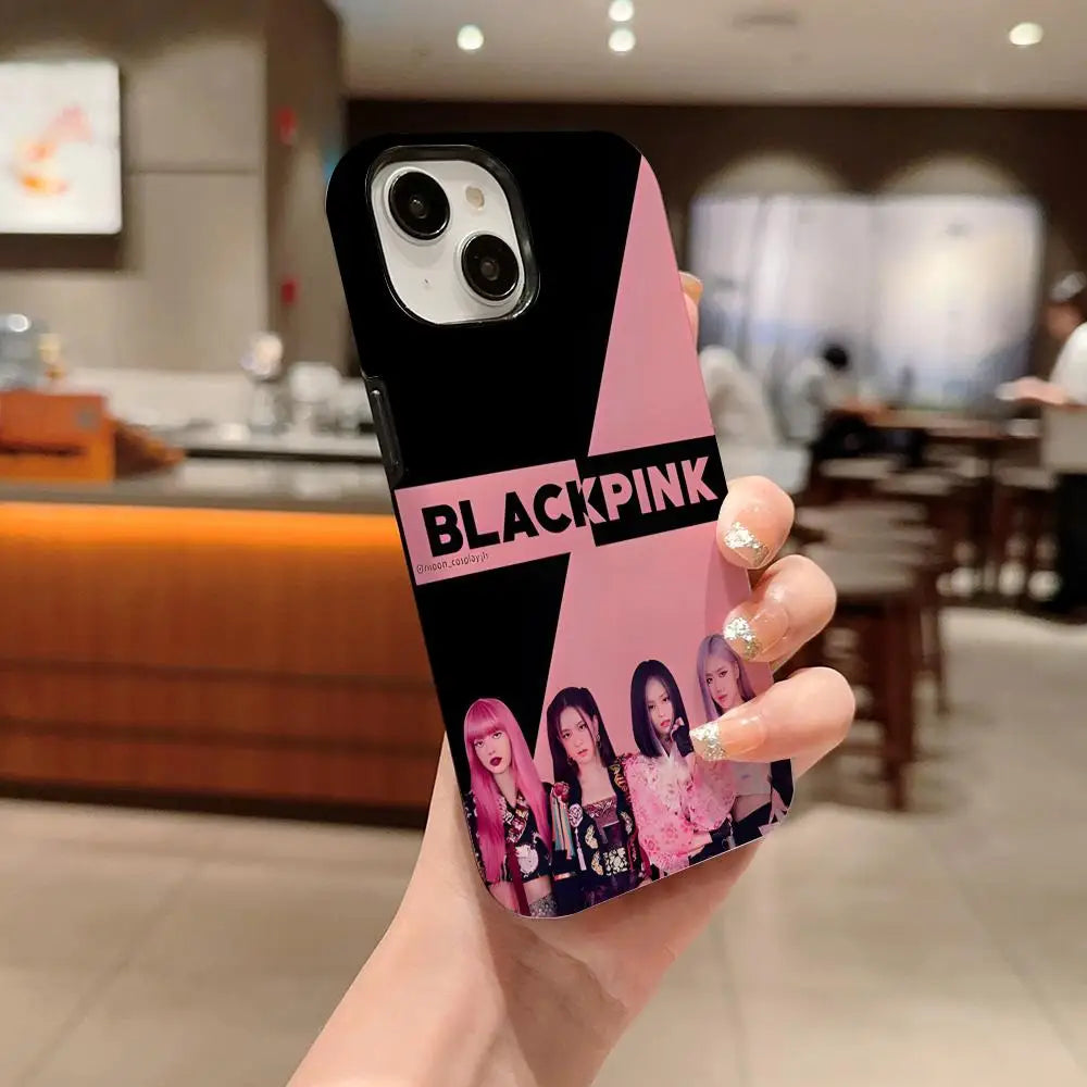 Kpop-BLACKPINKs-Girls Phone Case Phone Case For IPhone 16 15 14 13 12 11 Pro Max X XS XR XSMax 7 8 Plus Glossy Film Hard PC Cov