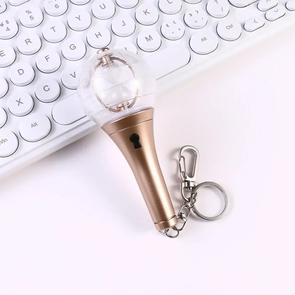 Kpop Idol ATEEZ Mini Lightstick Ver.2 Keyring Glow Stick Keychains Pendant for ATINY Gift